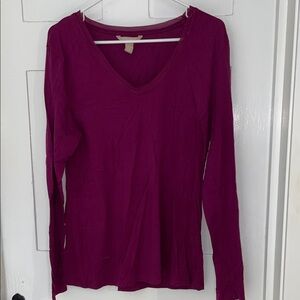 Banana Republic Women's Long Sleeve Top - Magenta